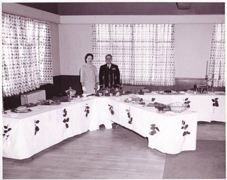 Col. Frank Castagneto and his wife, Anne, before a reception for officers and invited guests on New Years Day 1963.