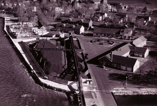 Aerial view of the Coal Yard (left foreground) in 1961.